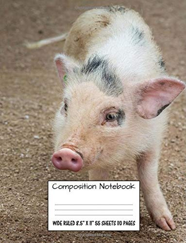 Composition Notebook Wide Ruled Farm Pig Cute Composition No