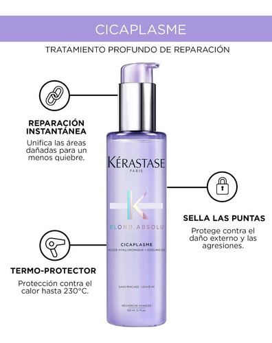 Kit Tratamiento Para Cabello Matizante Kerastase Blond Absolu Bain Lumiere + Mascarilla Ultraviolet + Cicaplasme + Sérum Ácido Hialurónico + Sérum Cicanuit