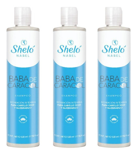 3 Pack Shampoo Baba De Caracol Shelo