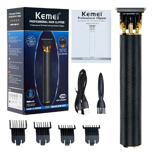 Maquina De Acabamento Cabelo E Barba Sem Fio Kemei Km 1971a