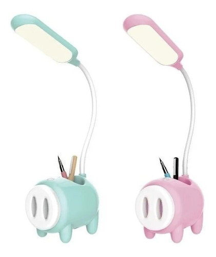 Velador Lampara Luz Led Usb Infantil Chanchito Lapicero