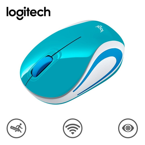 Mini Mouse Logitech Inalambrico M187 Refresh Ligth Blue