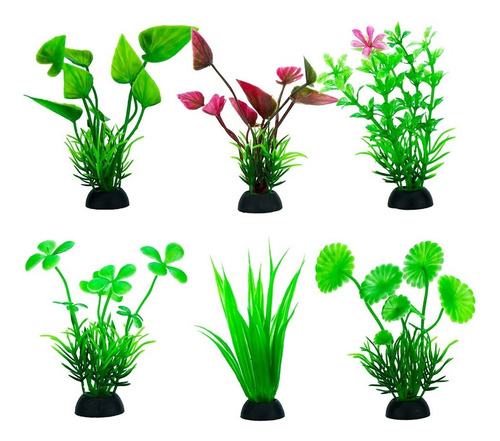 Plantas Artificiales Para Acuario 10cm Decoración Pecera