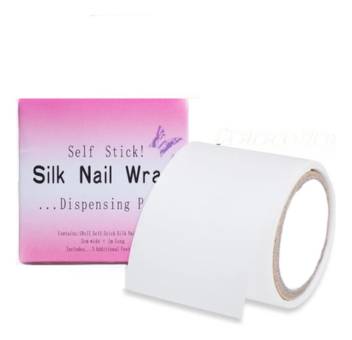 1 Rollo Fibra De Vidrio Adhesiva Uñas Silk Nail Wrap Gel Uv 