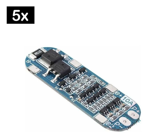 Imagem 2 de 8 de 5 Pcs Placa Proteção Bms 3s 10a Carregador Bateria Lítio Nfe