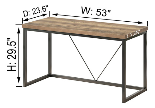 Escritorio Moderno De Oficina Madera Y Metal Estilo Industri