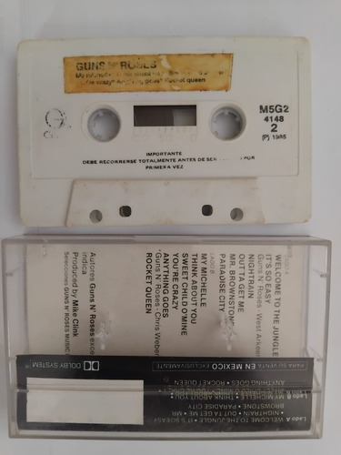 Guns N Roses. Appetite For Destruction, Cassette Tape Estándar