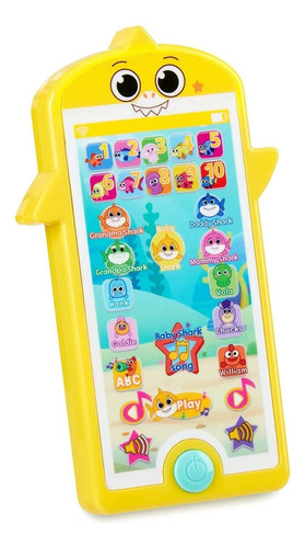 Mini Tablet Infantil Wowwee Baby Sharks Big Show 123 Cor Amarelo