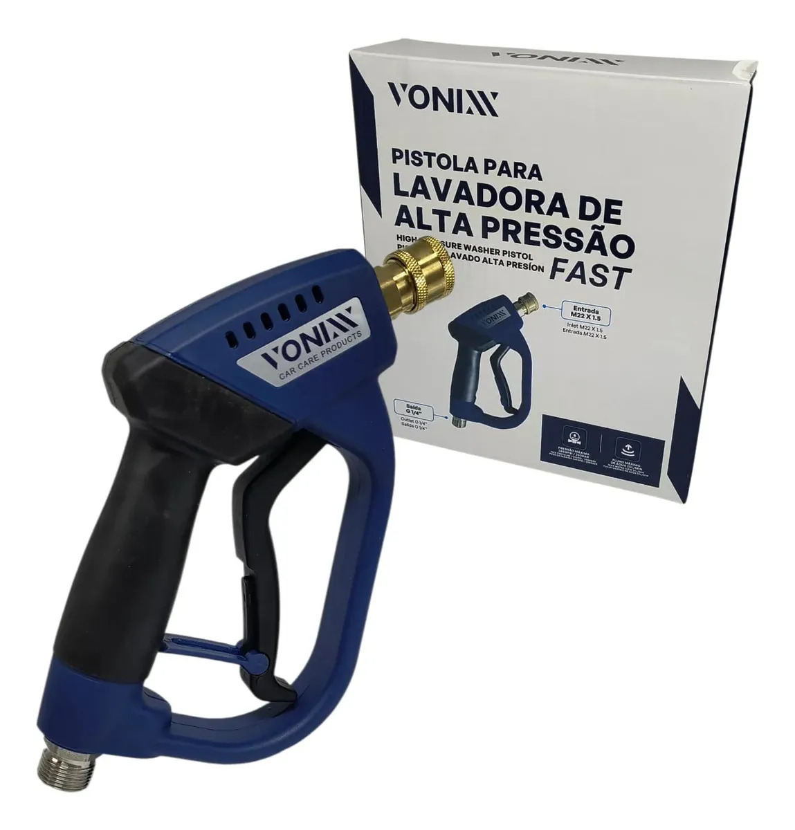 Pistola Para Lavadora Alta Pressao Fast Vonix Azul
