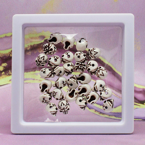 Cuenta Separador Acrílico 100g Pulseras Bisutería Collares Calavera Café 230pz 9 Mm 1.1 Mm