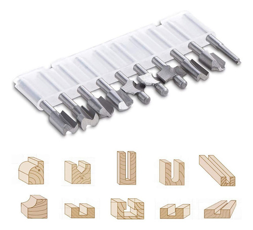* Brocas De Gravação Em Metal Duro Queenly-20pc Hss Router