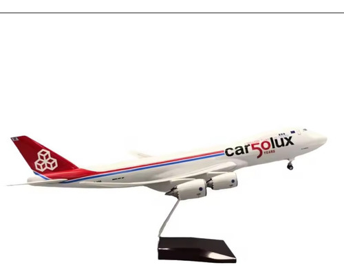 B747 Cargolux 50 Aniversario - Avion A Escala 1/85 (50cm) Blanco Con Rojo