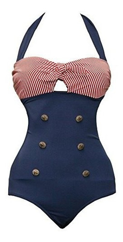 Bslingerie Mujer 1950s Retro Vintage Push Up Monokini Traje 