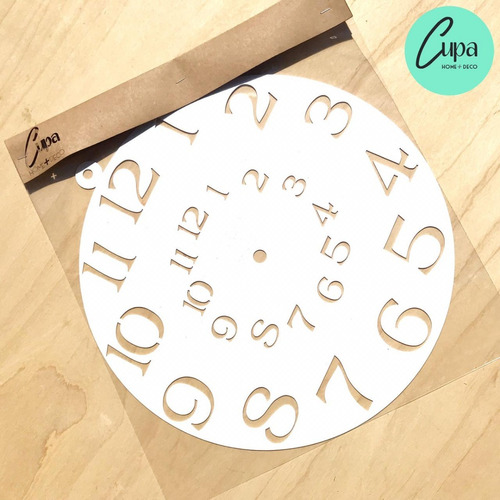 Combo Circulo Fibrofacil 40cm+ Stencils  Reloj 40x40