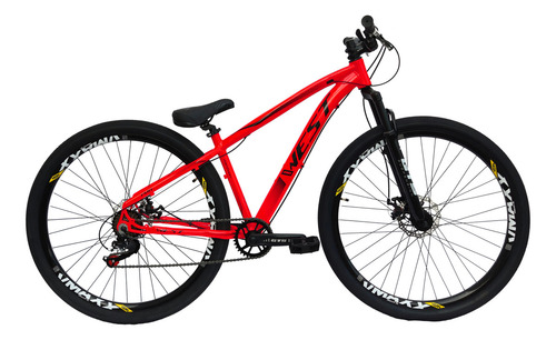 Bicicleta Freeride Whel 29 Prowest 7v Single Freio A Disco Cor Vermelho Tamanho Do Quadro 15
