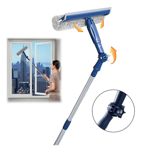 Cepillo Telescópico Para Limpiar Ventanas Con Mango Largo