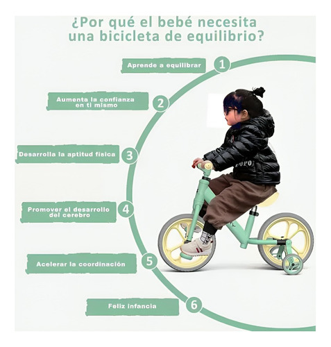 Bicicleta Triciclo Ajustable 2 En 1 Para Niños Seedary Color Verde
