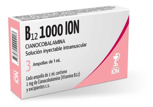 B12 1000 Ion® X 3 Ampollas 1ml (cianocobalamina)
