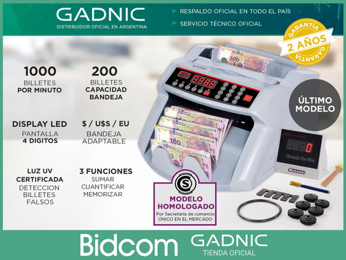 Imagen 2 de 9 de Contadora De Billetes Detector Falso Contador Maquina Dinero