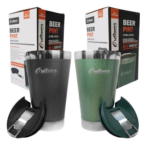 Imagen 3 de 10 de Vaso Térmico Outdoors Beer Pint 473 Ml
