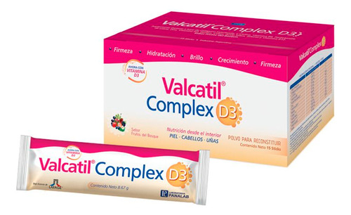 Valcatil Complex D3 Piel Cabello Y Uñas Sticks X15 Unidades