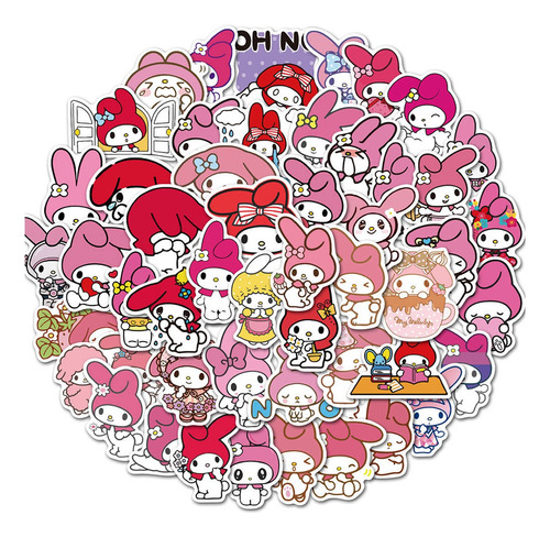 Melody Hello Kitty Kawaii Stickers Calcomanias Estampas 50p
