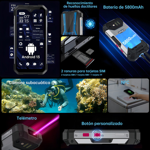 Unihertz Tank Mini Dual SIM 256 GB negro 12 GB RAM