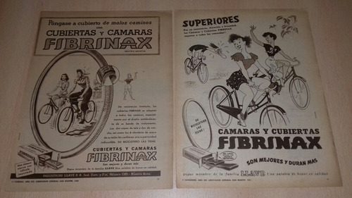 P554 2 Clipping Publicidades Cubiertas Bicicleta $1450 El Lo