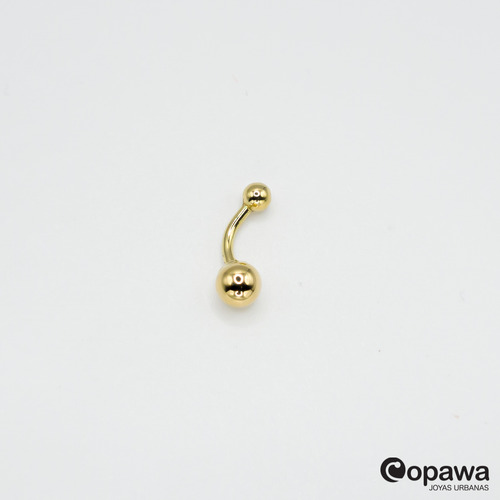 Piercing Ombligo Navel Oro 18k Bolita 6mm Liso - Copawa Joyas