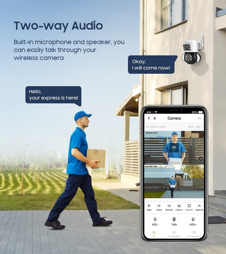 Imagen 7 de 10 de Camara Wifi 4mp 10x Zoom Fhd Multi-lens
