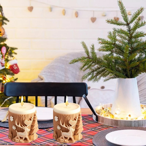 Molde De Silicona Para Velas De Aromaterapia Navideñas