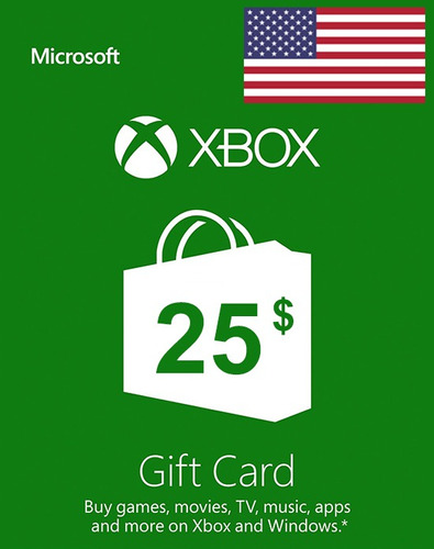 Xbox Live Tarjeta 25 Dolares Gift Card / Código Original