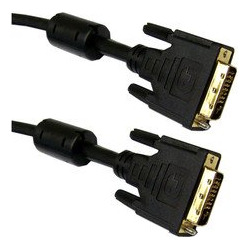 Cable Dvi-d Dual Abalorio Ferrita Color Negro Macho 1 Metro