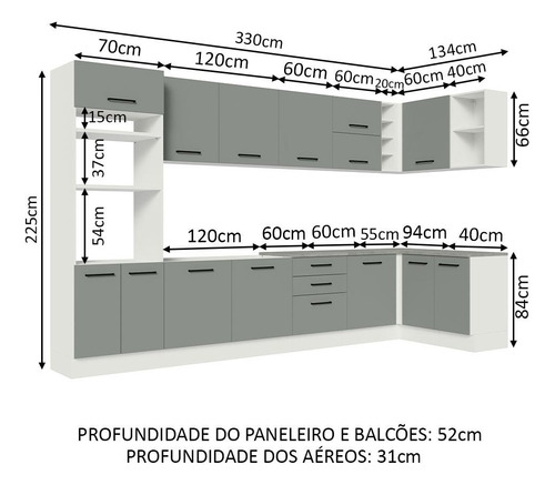 Cocina Integral Completa Modular Madesa Agata 499cm Bg 01