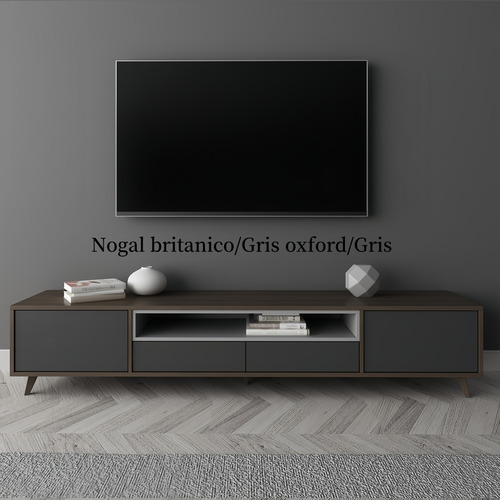 Mueble Para Televisión Estilo Nórdico Minimalista 200x40x44