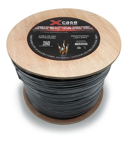 Bobina Cable Red 305m Ftp Cat 6a Doble Forro Cca 23 Awg Gris