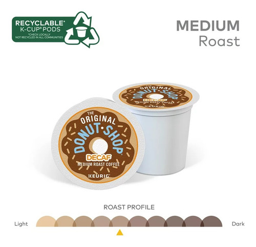 Cafe Original Donut Shop, Decaf Tostado Medio, Keurig 24pods