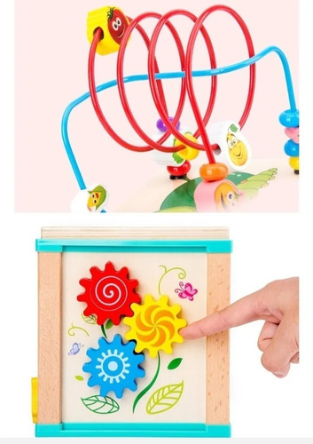 Imagen 6 de 10 de Juguete Cubo De Madera Puzzle Laberinto Didáctico Montessori