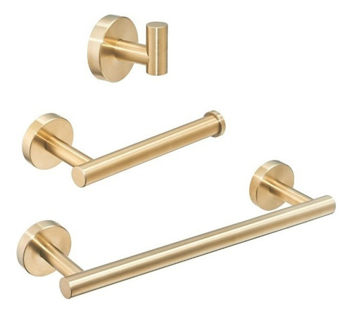 Kit Accesorio Baño Toallas Baño Estándar Kit 3 Oro