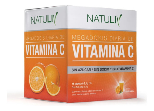 Vitamina C Natuliv Ena. S/azúcar/sodio. En Polvo. 15 Sobres.