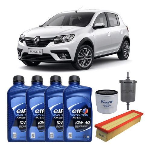 Kit Troca De Oleo Elf 10w40 + Filtro Sandero 1.0 16v 78cv