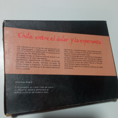 Chile Entre El Dolor Y La Esperanza Cassette (Usado)