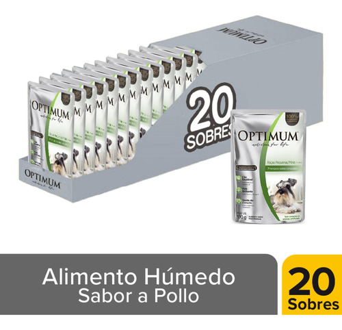 Alimento Húmedo Optimum Perro Raza Pequeña Pollo X20 Und