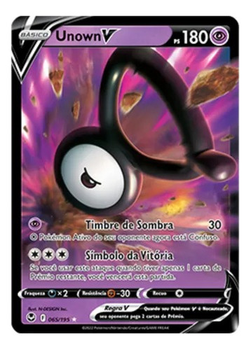 Card Pokémon - Unown V 065/195 Tempestade Prateada