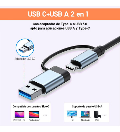 Adaptador Usb C Hub Tipo C Multipuerto 5 En 1