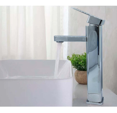 Llave Grifería Lavamanos Simple Baño Plateado Caliente Frio
