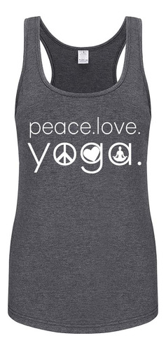 Camisa Manga Para Mujer Peace Love Yogo Funny Daying Fitness