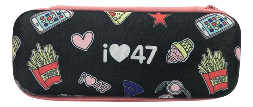 Cartuchera Rectangular 47 St Princess Colours Color Negro
