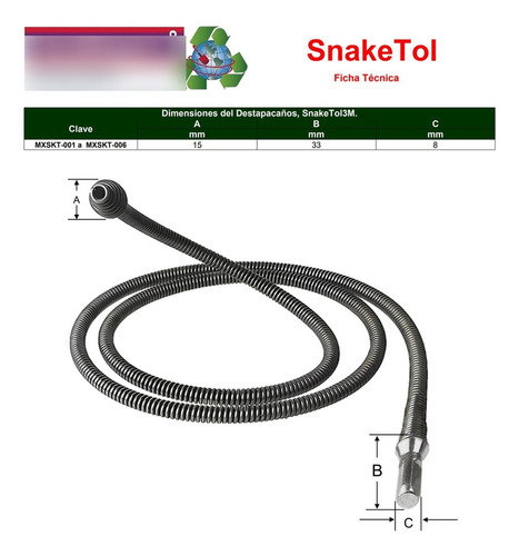 Alambre Flexible Destapacaños, Mxskt-005, 5 Pzas, 1m Ó 40 L