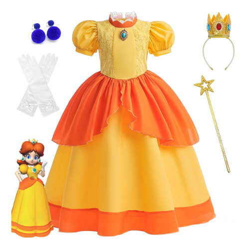 Vestido De Halloween Para Niños De Super Mario, Vestido Amar